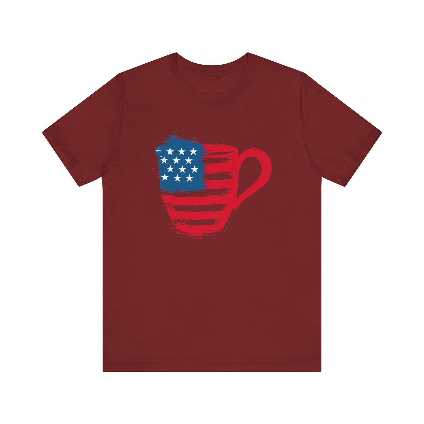 Patriotic Coffee Lover's Tee, Unisex Shirt, Independence Day Apparel, Gift for Barista, American Flag Tee, Casual Wear