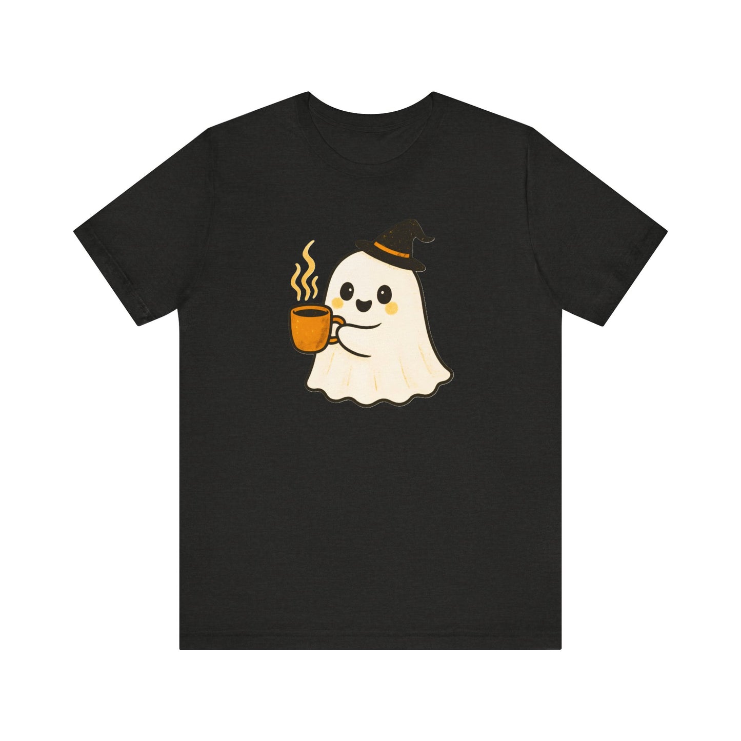 Cute Ghost Coffee Tee, Unisex Halloween Shirt, Funny Pumpkin Spice T-Shirt, Fall Fashion Top, Holiday Gift Idea