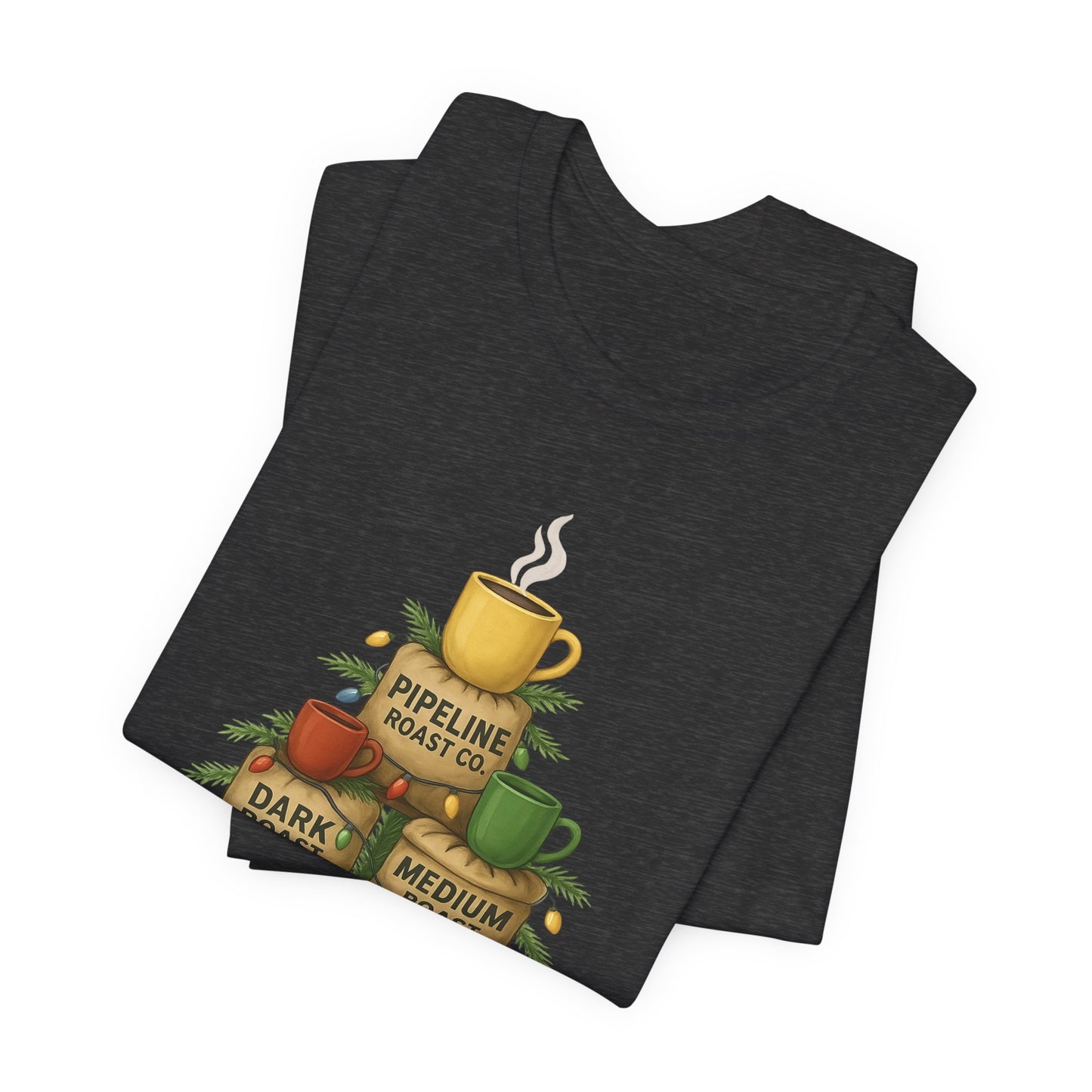 Coffee Lover's Tee, Unisex Short Sleeve T-Shirt, Christmas Gift, Coffee Themed Apparel, Cozy Vibes, Holiday Celebrations
