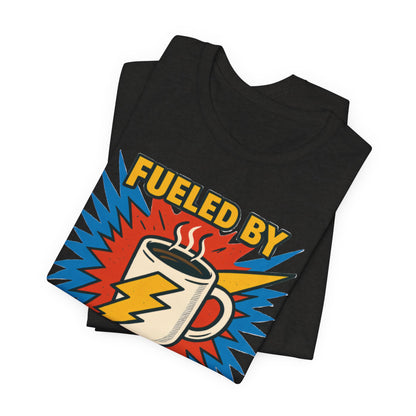 Caffeine Power Tee - Unisex Jersey Short Sleeve T-Shirt, Coffee Lover Gift, Casual Wear, Funny Quote Shirt, Birthday or Holiday Apparel
