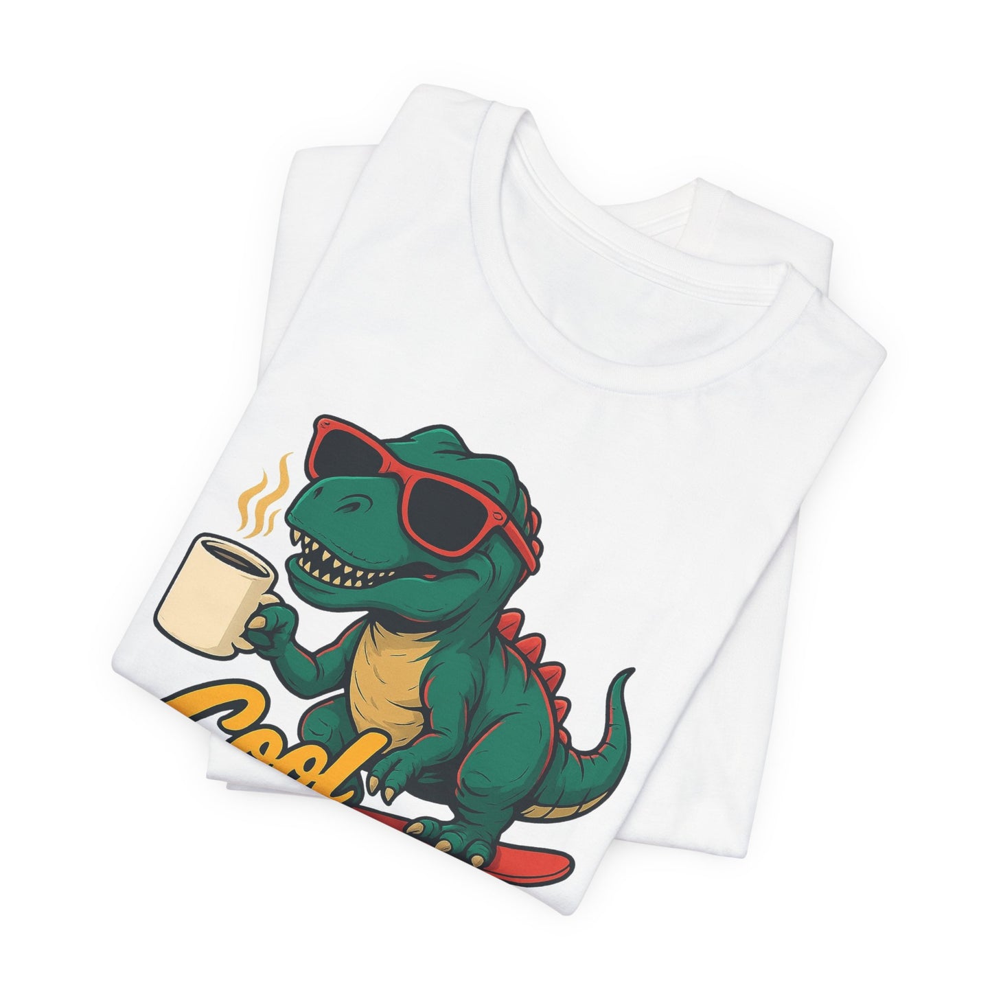 Cool Beans Dino Tee, Fun T-Shirt for Dinosaur Lovers, Casual Wear, Unique Gift Idea for Birthdays, Coffee Enthusiast Gift