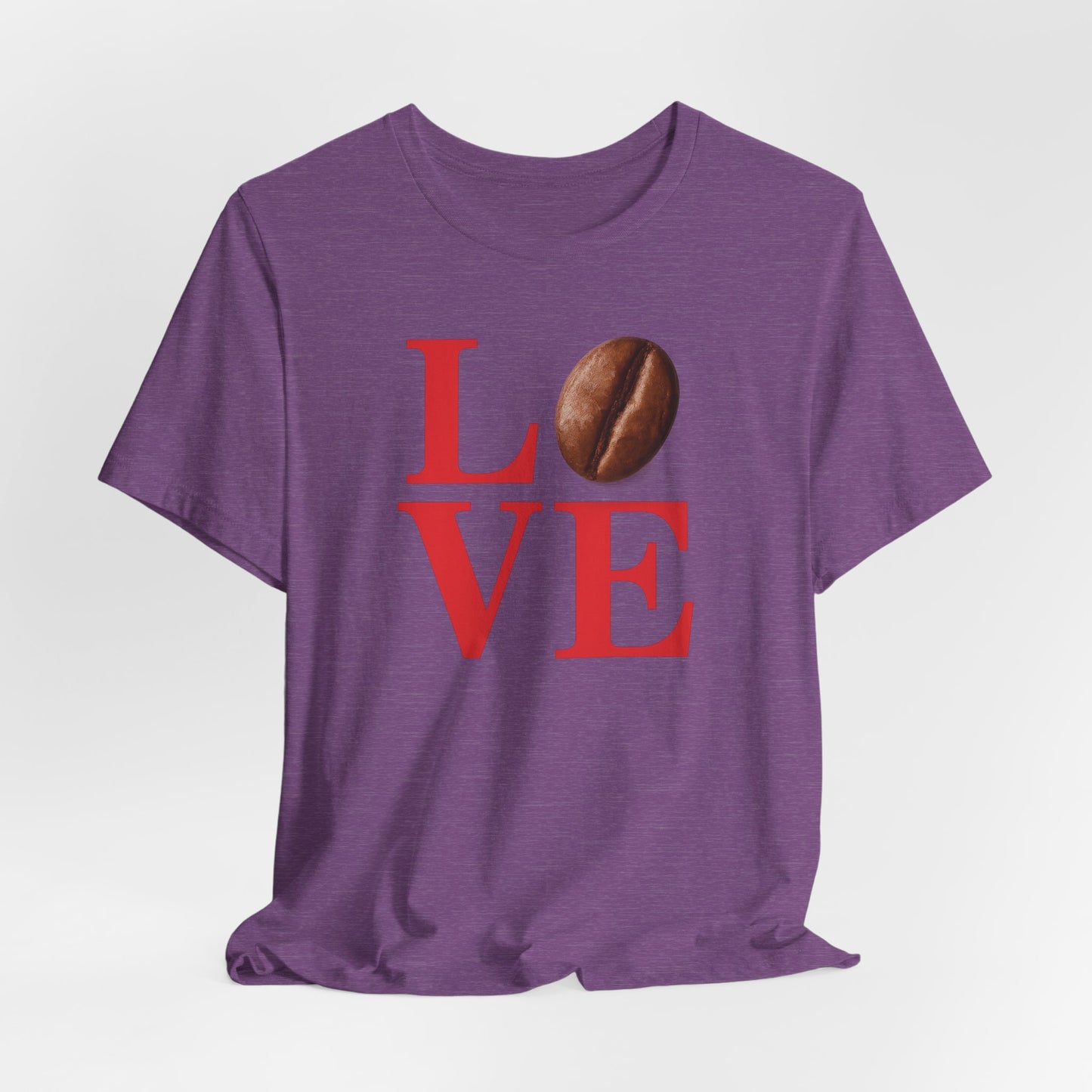 Pipeline Roast Co. LOVE Coffee Bean T-Shirt – Unisex Jersey Short Sleeve Tee for Coffee Lovers