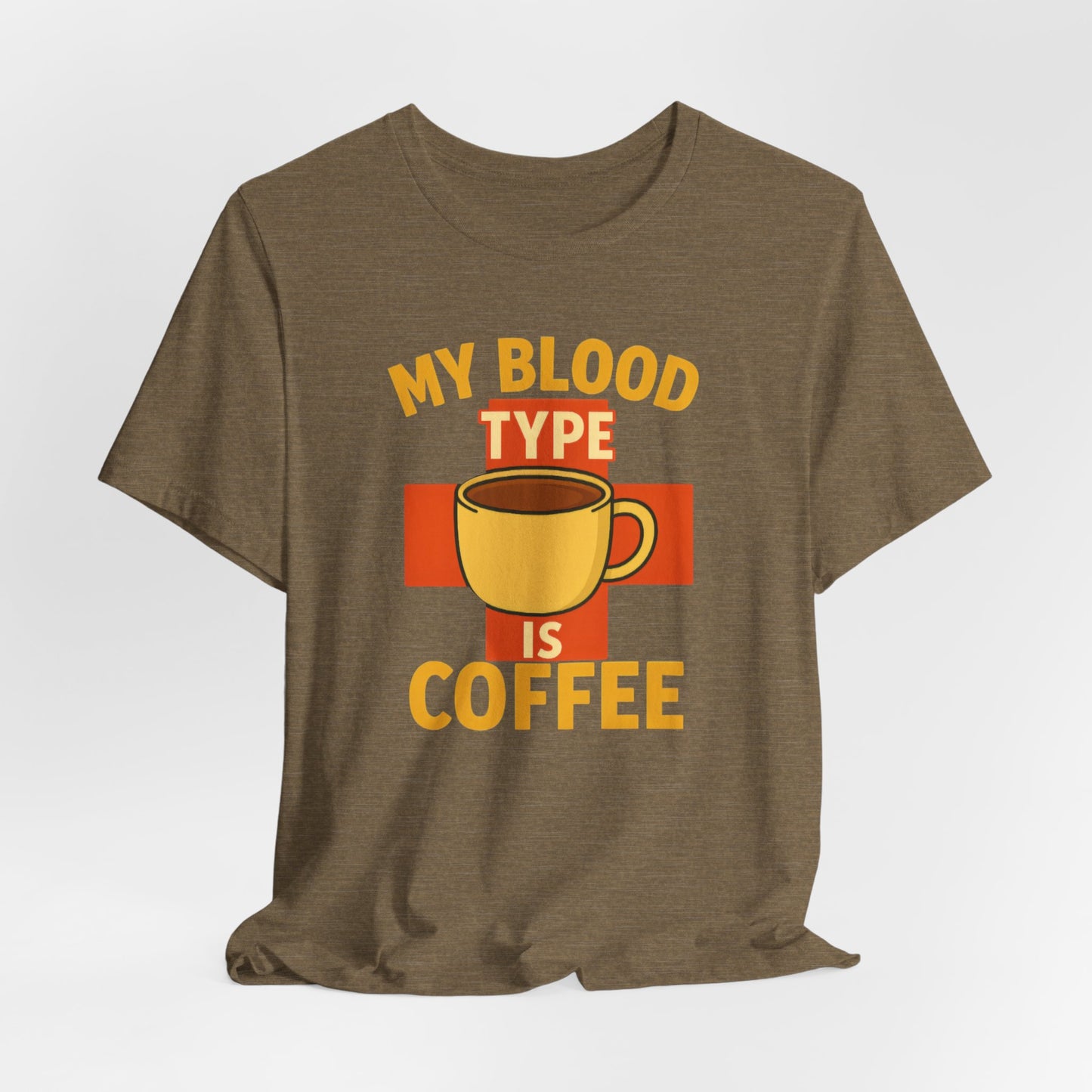 Coffee Lover's T-Shirt - My Blood Type is Coffee - Gift for Baristas, Coffee Enthusiasts, Tea Lovers, Casual Wear