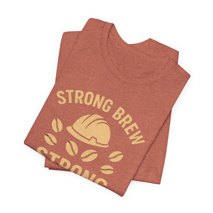 Strong Brew Crew Tee - Unisex T-Shirt for Coffee Lovers, Casual Wear, Work Apparel, Gift for Dad, Men’s Fashion