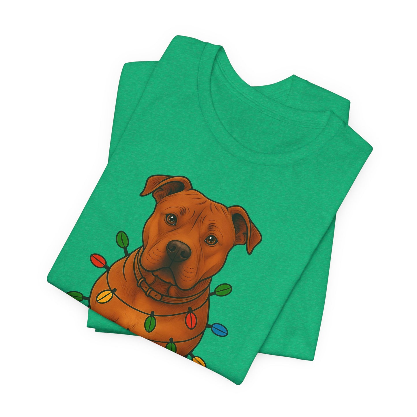 Festive Dog Lover Tee, Holiday T-Shirt, Pet Owner Gift, Christmas Apparel, Unisex Short Sleeve Shirt, Cute Dog Shirt