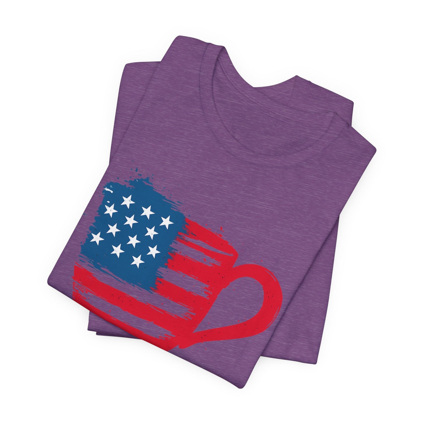 Patriotic Coffee Lover's Tee, Unisex Shirt, Independence Day Apparel, Gift for Barista, American Flag Tee, Casual Wear