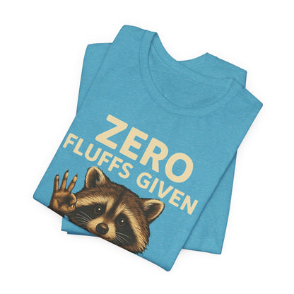 Zero Fluffs Given Raccoon Coffee Tee – Funny Shirt for Caffeine Lovers