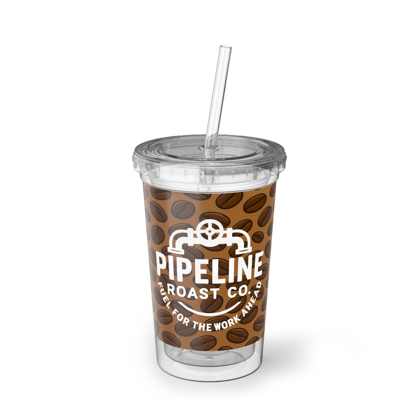 Pipeline Roast Co. Branded Plastic Cup – Double-Wall Insulated Acrylic Tumbler, 16oz Drinkware