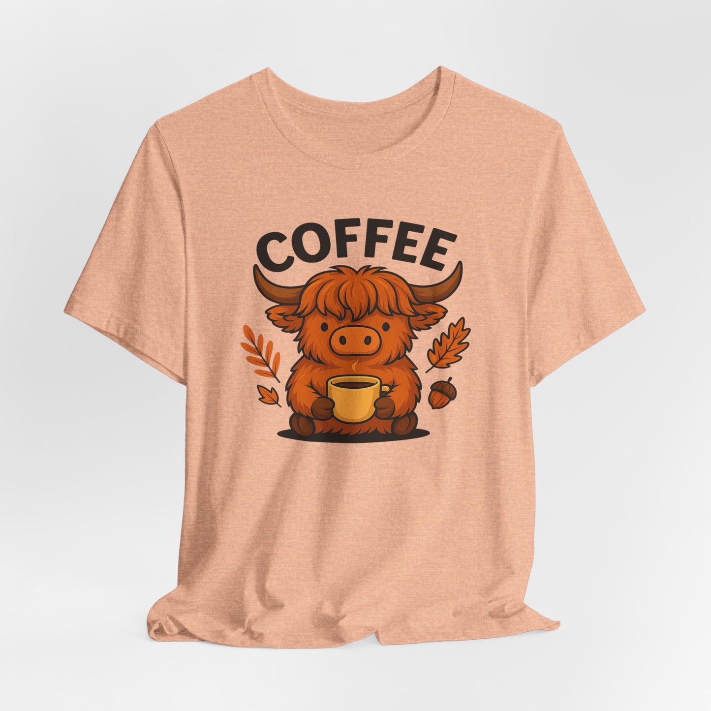 Coffee Lover’s Unisex Tee | Cute Cow Design | Perfect for Casual Gatherings, Birthdays, Coffee Lovers, Gifts