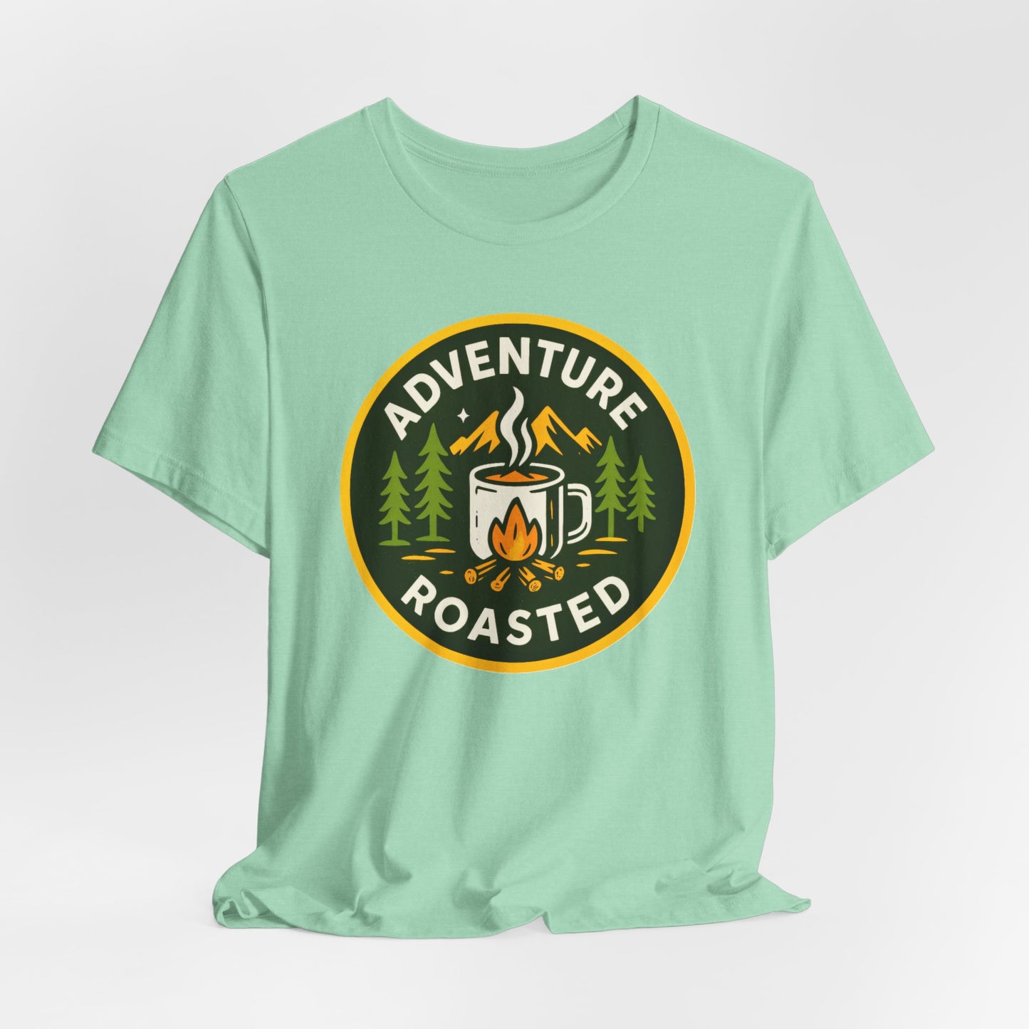 Adventure Roasted Tee - Unisex Short Sleeve Shirt, Outdoor Apparel, Camping Gift, Coffee Lover T-Shirt, Fun Adventure Wear