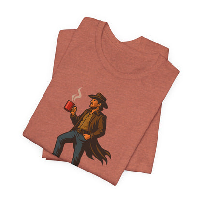 Brew Adventure Tee: Vintage Graphic Unisex Shirt, Coffee Lover Gift, Casual Wear, Hiking Apparel, Men's & Women's Fashion