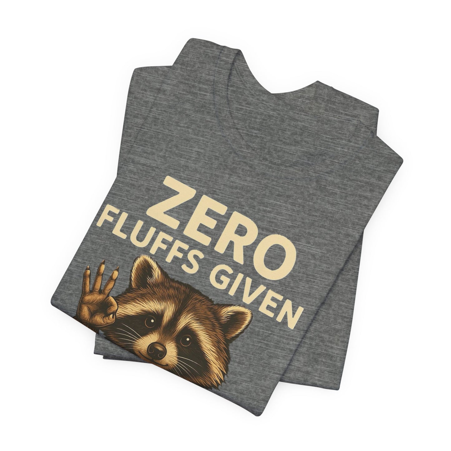 Zero Fluffs Given Raccoon Coffee Tee – Funny Shirt for Caffeine Lovers