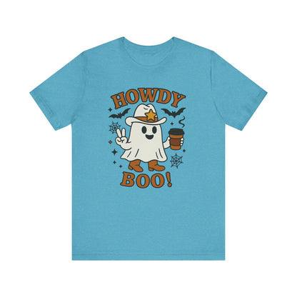 Howdy Boo Ghost Tee, Unisex Halloween T-Shirt, Funny Graphic Tee, Halloween Costume Shirt, Spooky Season Apparel