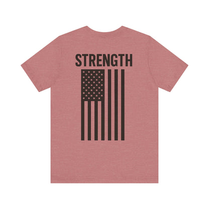 Patriotic Strength T-Shirt, Unisex Tee, 4th of July Shirt, Independence Day Apparel, Casual Summer Wear, Gift for Veterans
