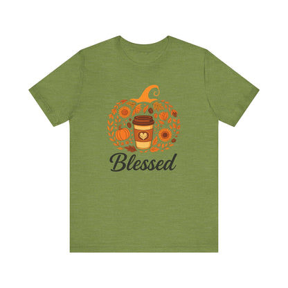 Blessed Pumpkin Fall T-Shirt - Cozy Autumn Style, Perfect Gift for Thanksgiving, Harvest Celebration, Casual Wear, Seasonal Fashion