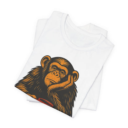 Charming Chimpanzee Coffee Tee, Relaxed Vibes, Gift for Animal Lovers, Everyday Comfort, Perfect for Coffee Lovers
