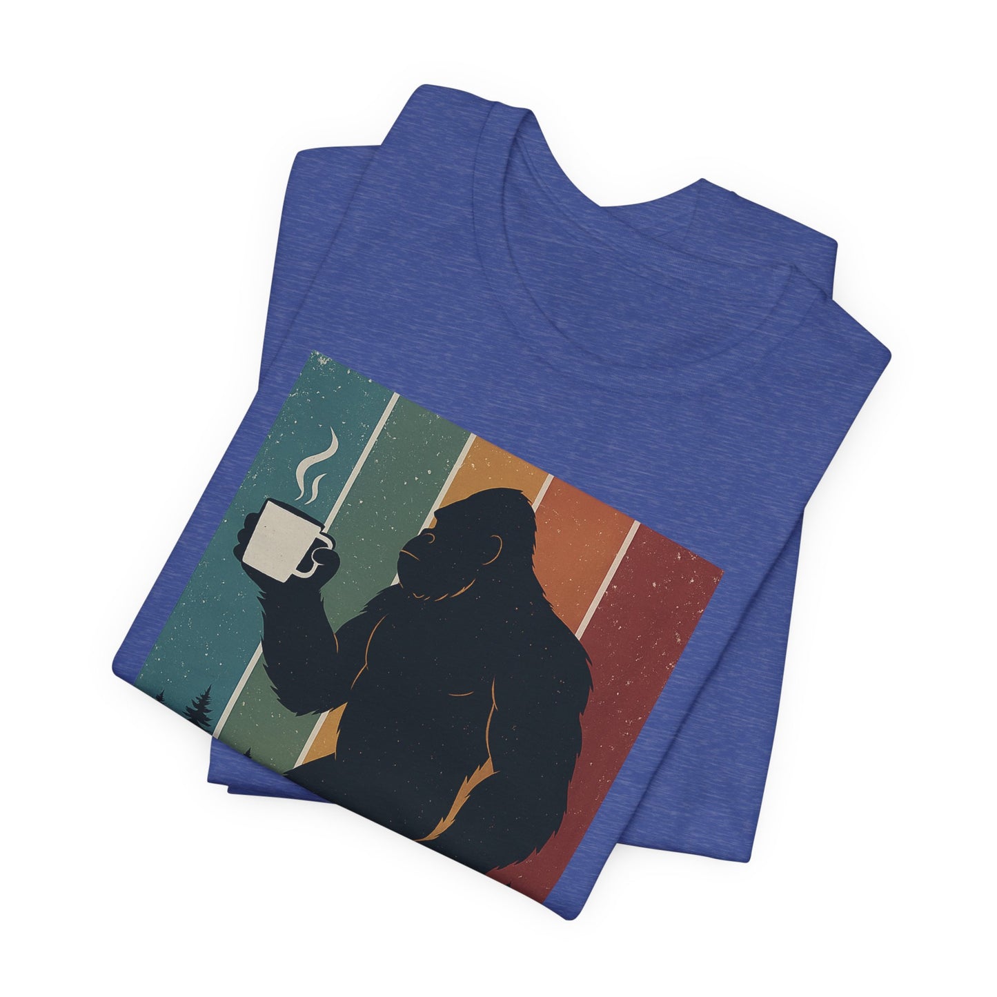 Bigfoot Coffee Lover Shirt – Retro Sasquatch Tee, Funny Outdoor & Nature Gift for Coffee Fans