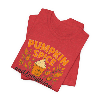 Pumpkin Spice Short Sleeve Tee | Fall Fashion, Cozy Vibes, Coffee Lovers, Gift for Her, Autumn Essentials