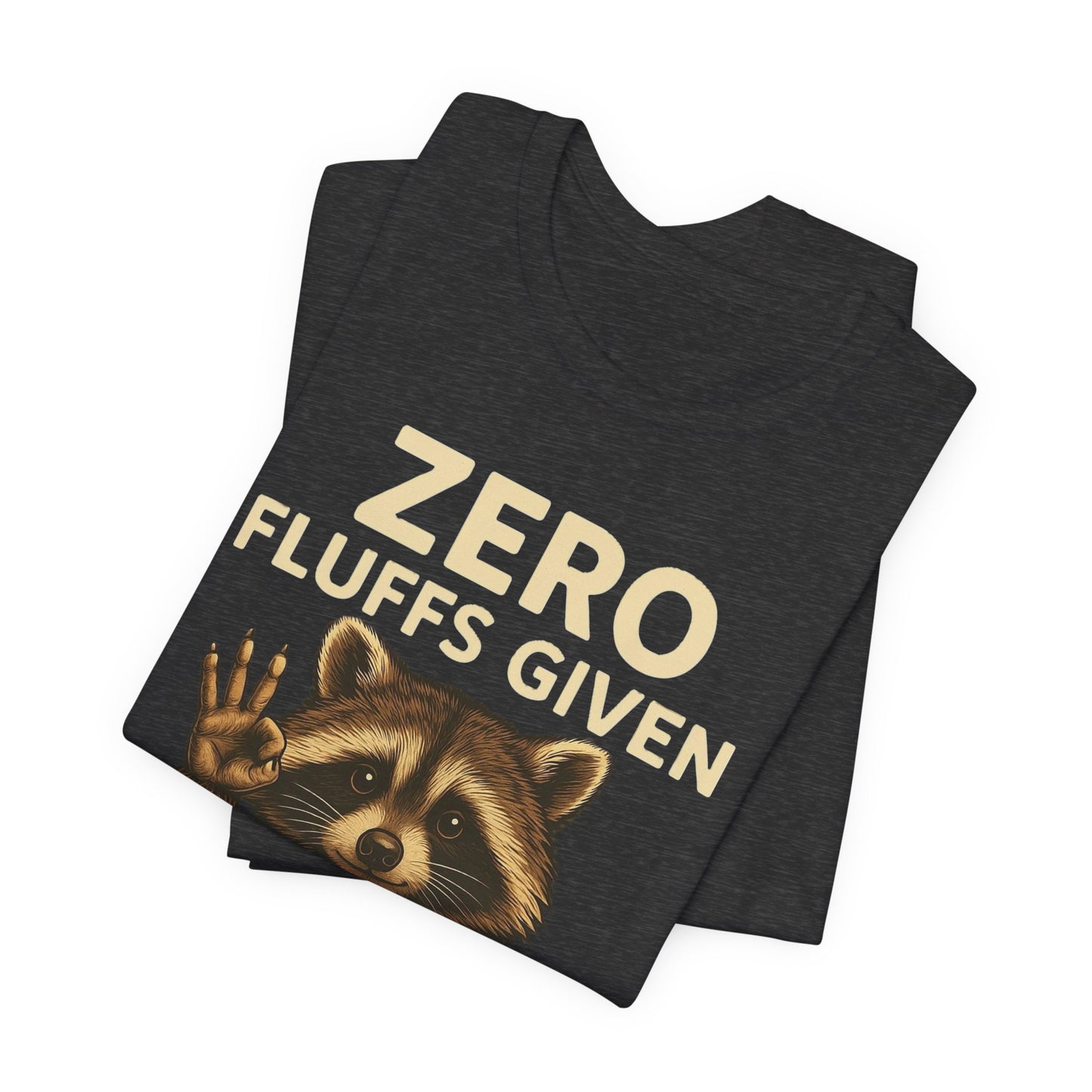 Zero Fluffs Given Raccoon Coffee Tee – Funny Shirt for Caffeine Lovers
