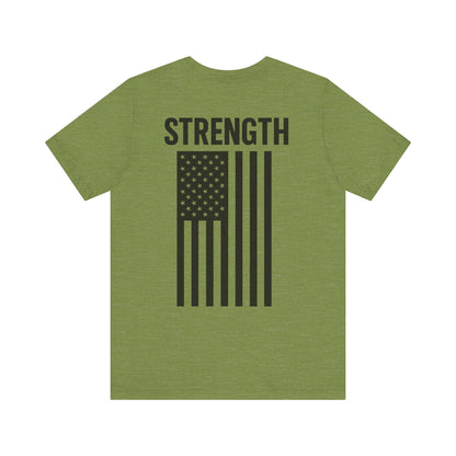 Patriotic Strength T-Shirt, Unisex Tee, 4th of July Shirt, Independence Day Apparel, Casual Summer Wear, Gift for Veterans