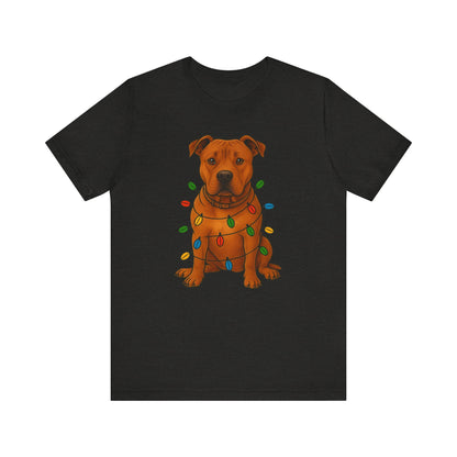 Festive Dog Lover Tee, Holiday T-Shirt, Pet Owner Gift, Christmas Apparel, Unisex Short Sleeve Shirt, Cute Dog Shirt