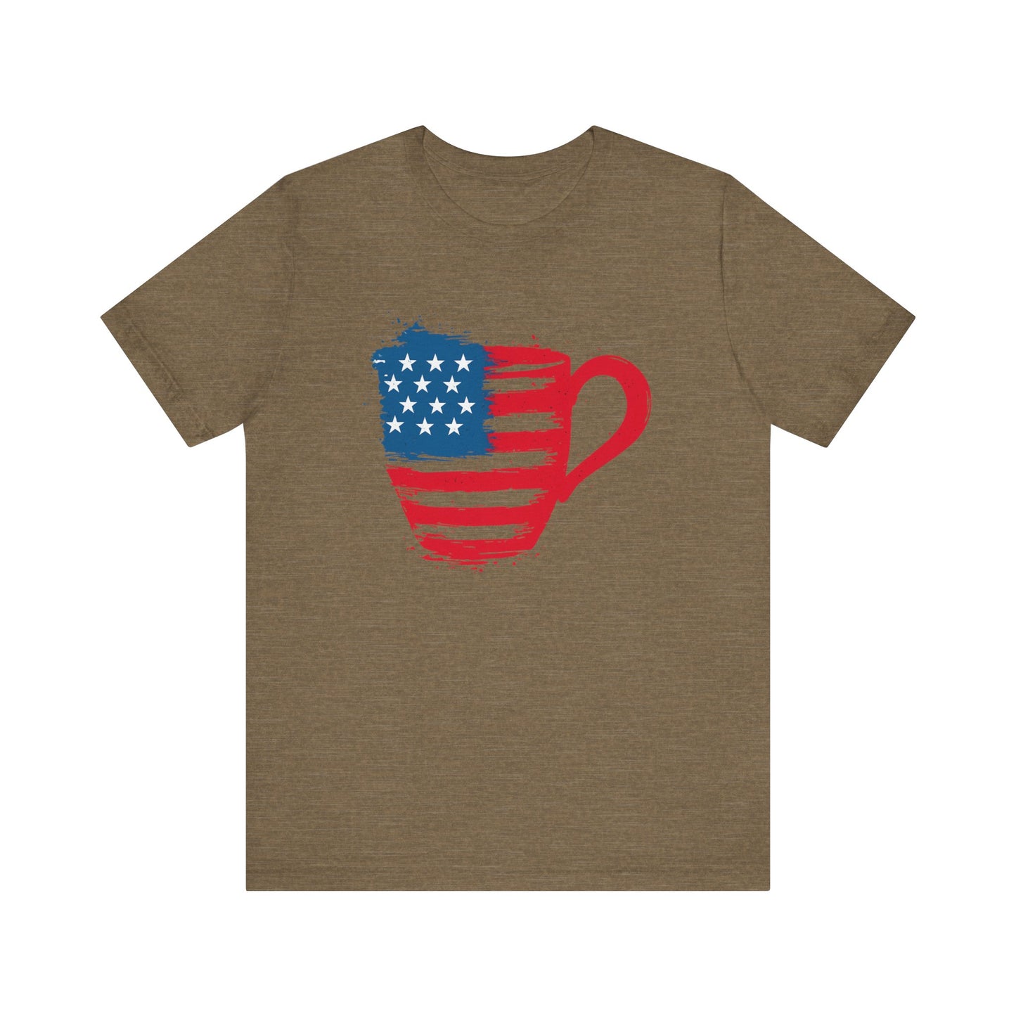 Patriotic Coffee Lover's Tee, Unisex Shirt, Independence Day Apparel, Gift for Barista, American Flag Tee, Casual Wear