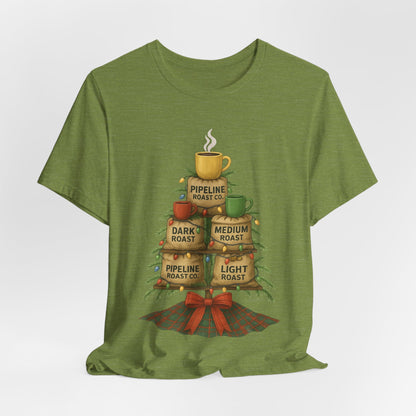 Coffee Lover's Tee, Unisex Short Sleeve T-Shirt, Christmas Gift, Coffee Themed Apparel, Cozy Vibes, Holiday Celebrations