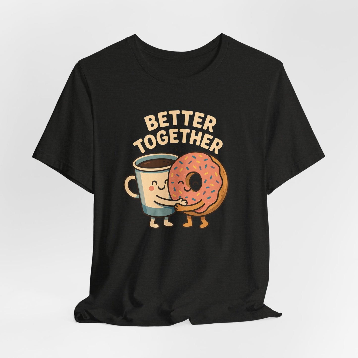 Cute Coffee and Donut Tee, Unisex Jersey Short Sleeve Tee, Funny Food Lover Shirt, Gift for Coffee Lovers, Cute Breakfast Apparel, [...]