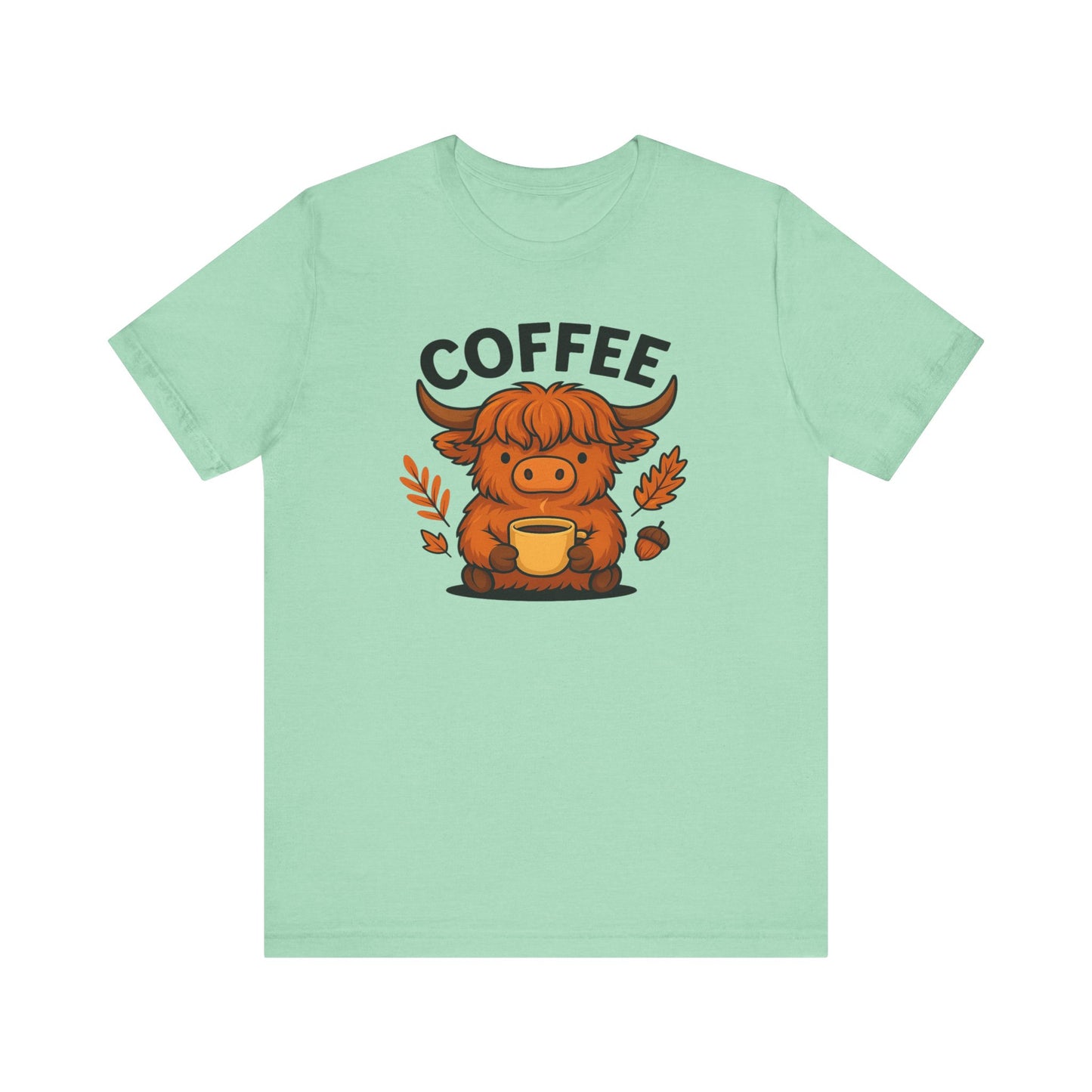 Coffee Lover’s Unisex Tee | Cute Cow Design | Perfect for Casual Gatherings, Birthdays, Coffee Lovers, Gifts