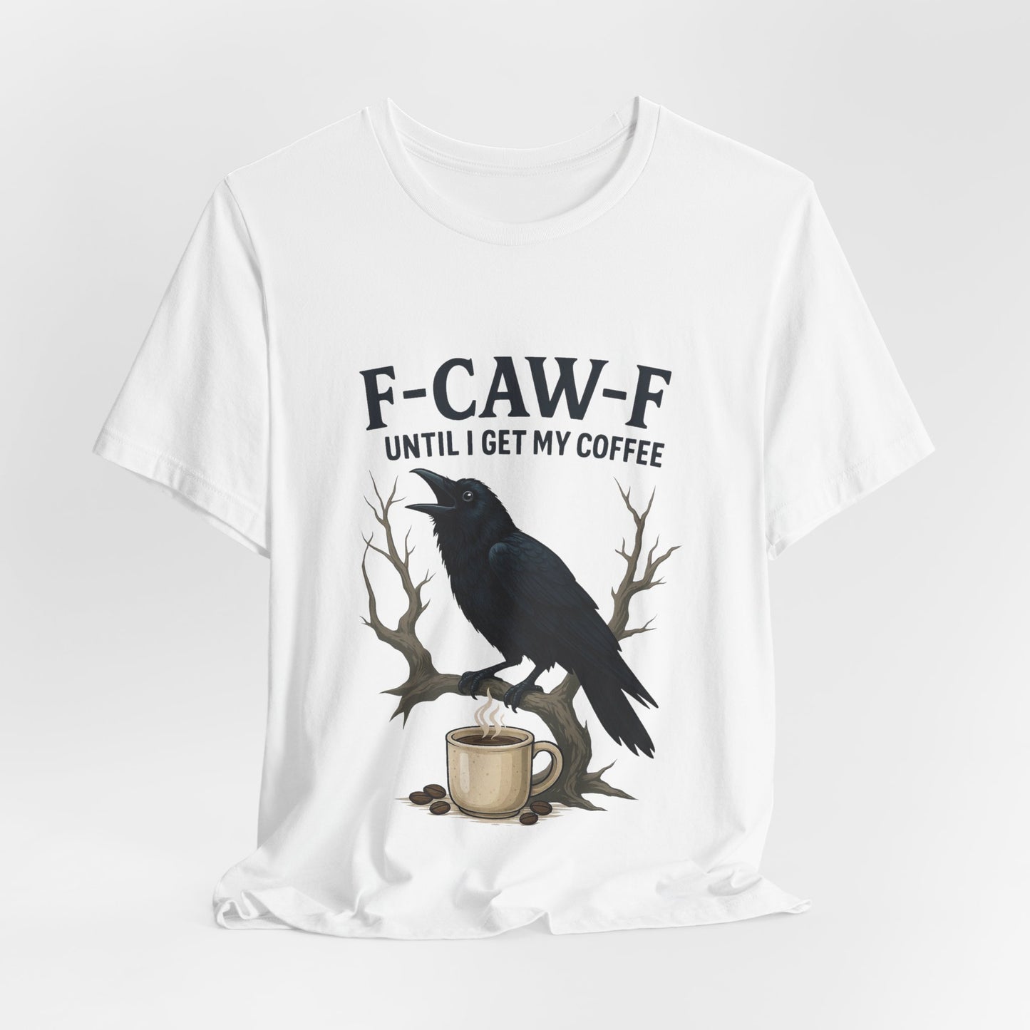 Coffee Lover's Tee, Unisex T-Shirt, Funny Gift, Crow Graphic Tee, Coffee Enthusiast Shirt, Unique Coffee Apparel