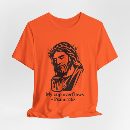 Faith Bible Verse Graphic Tee – Inspirational Psalm 23:5 Shirt, Crown of Thorns Design