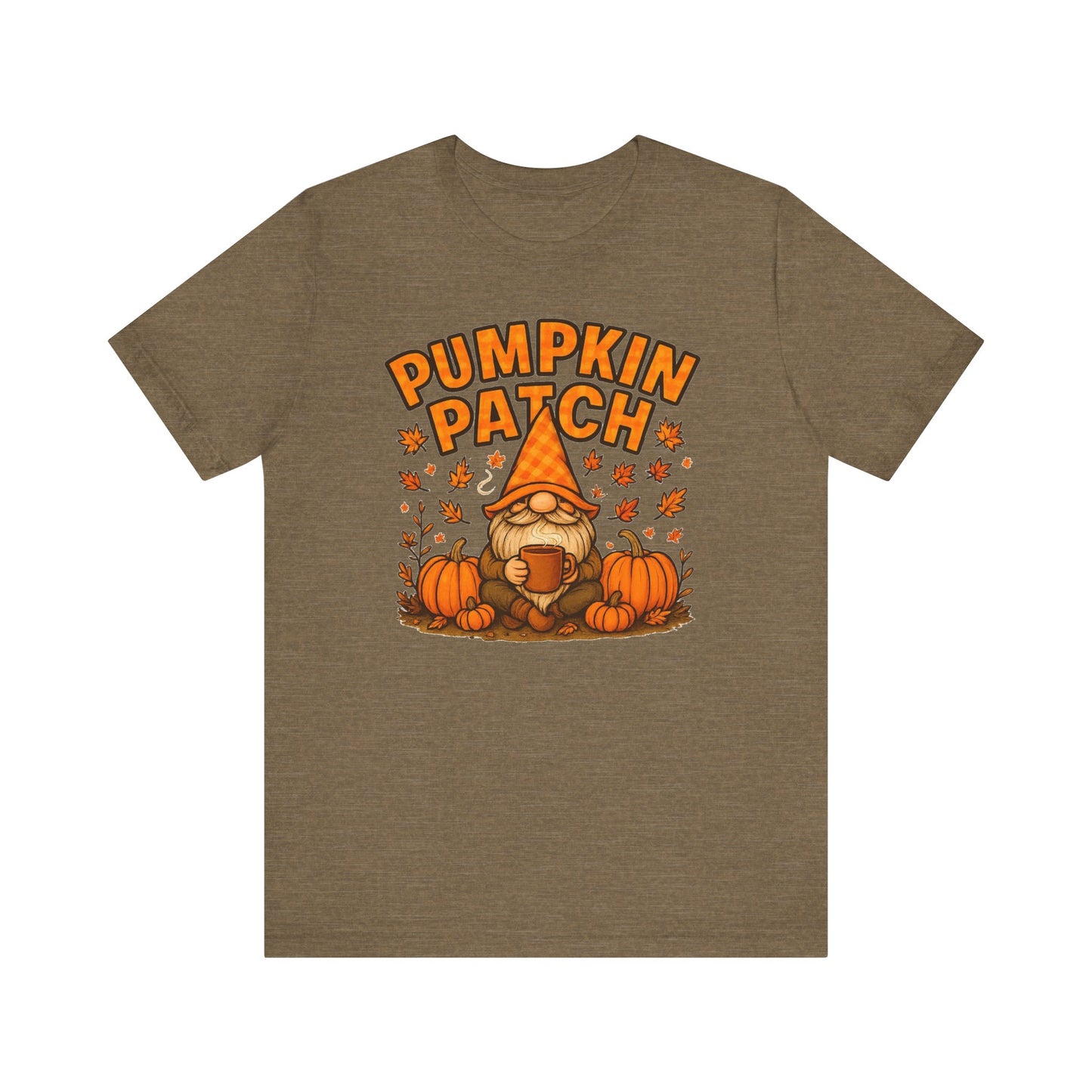 Fall Pumpkin Patch Tee, Cozy Autumn T-Shirt, Seasonal Gnome Shirt, Halloween Fun Apparel, Graphic Tee for Nature Lovers