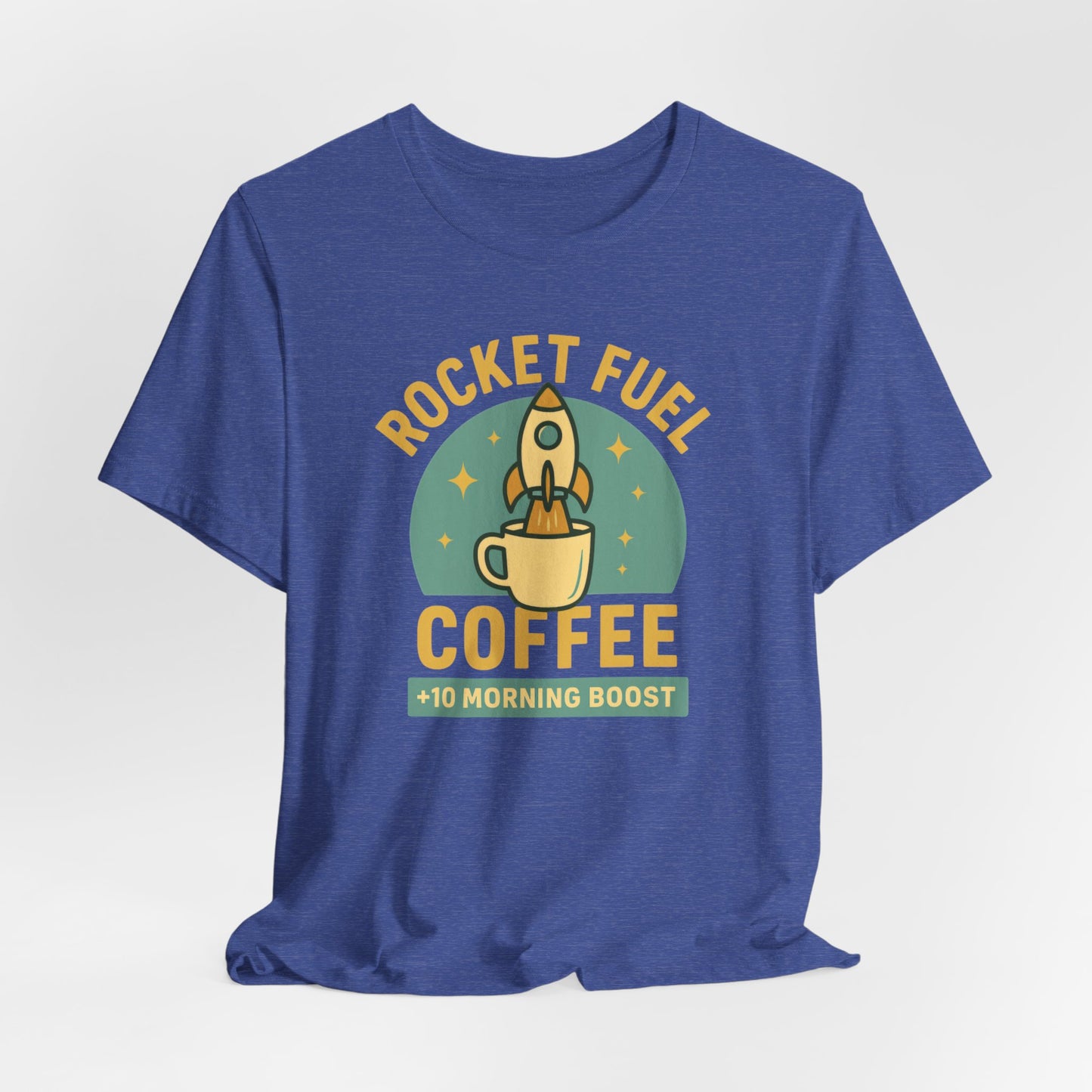Coffee Lover's Unisex Tee, Rocket Fuel Coffee Shirt, Morning Boost Tee, Barista Gift, Casual Coffee Shirt