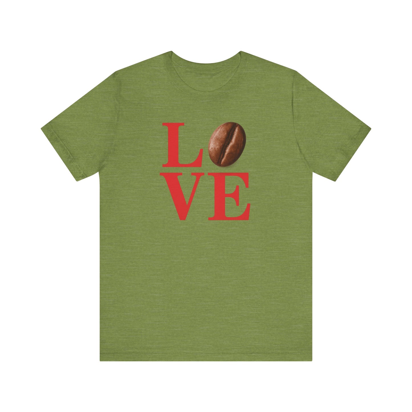 Pipeline Roast Co. LOVE Coffee Bean T-Shirt – Unisex Jersey Short Sleeve Tee for Coffee Lovers
