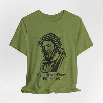 Faith Bible Verse Graphic Tee – Inspirational Psalm 23:5 Shirt, Crown of Thorns Design