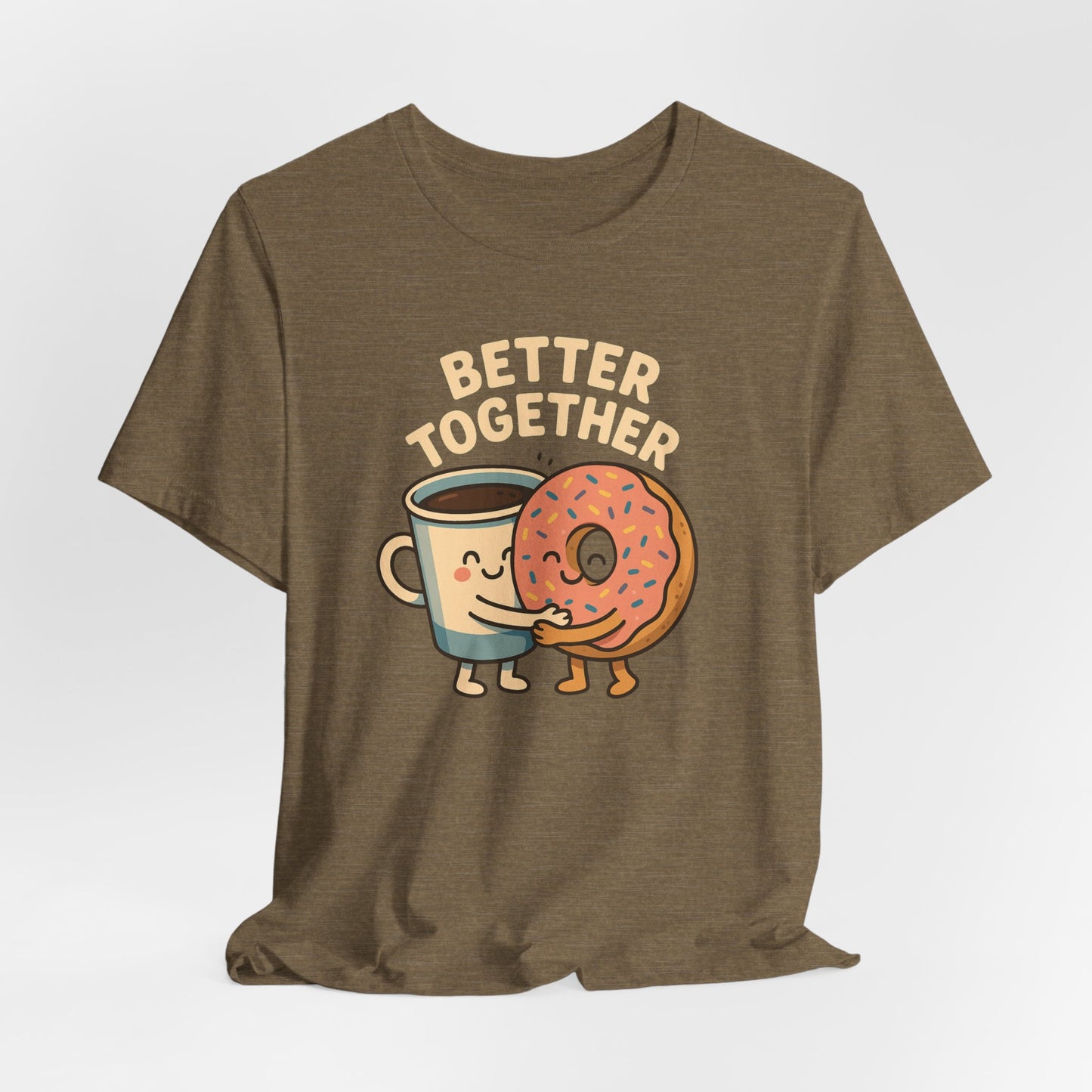 Cute Coffee and Donut Tee, Unisex Jersey Short Sleeve Tee, Funny Food Lover Shirt, Gift for Coffee Lovers, Cute Breakfast Apparel, [...]