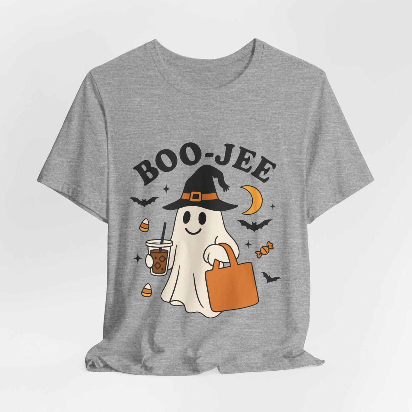 Boo-Jee Coffee Ghost Halloween T-Shirt – Funny Spooky Brew Tee for Coffee Lovers