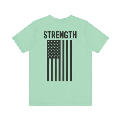 Patriotic Strength T-Shirt, Unisex Tee, 4th of July Shirt, Independence Day Apparel, Casual Summer Wear, Gift for Veterans