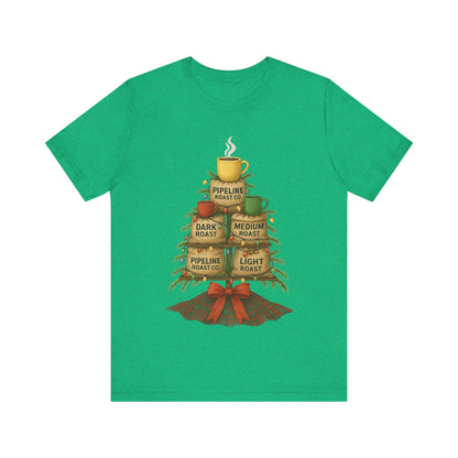 Coffee Lover's Tee, Unisex Short Sleeve T-Shirt, Christmas Gift, Coffee Themed Apparel, Cozy Vibes, Holiday Celebrations