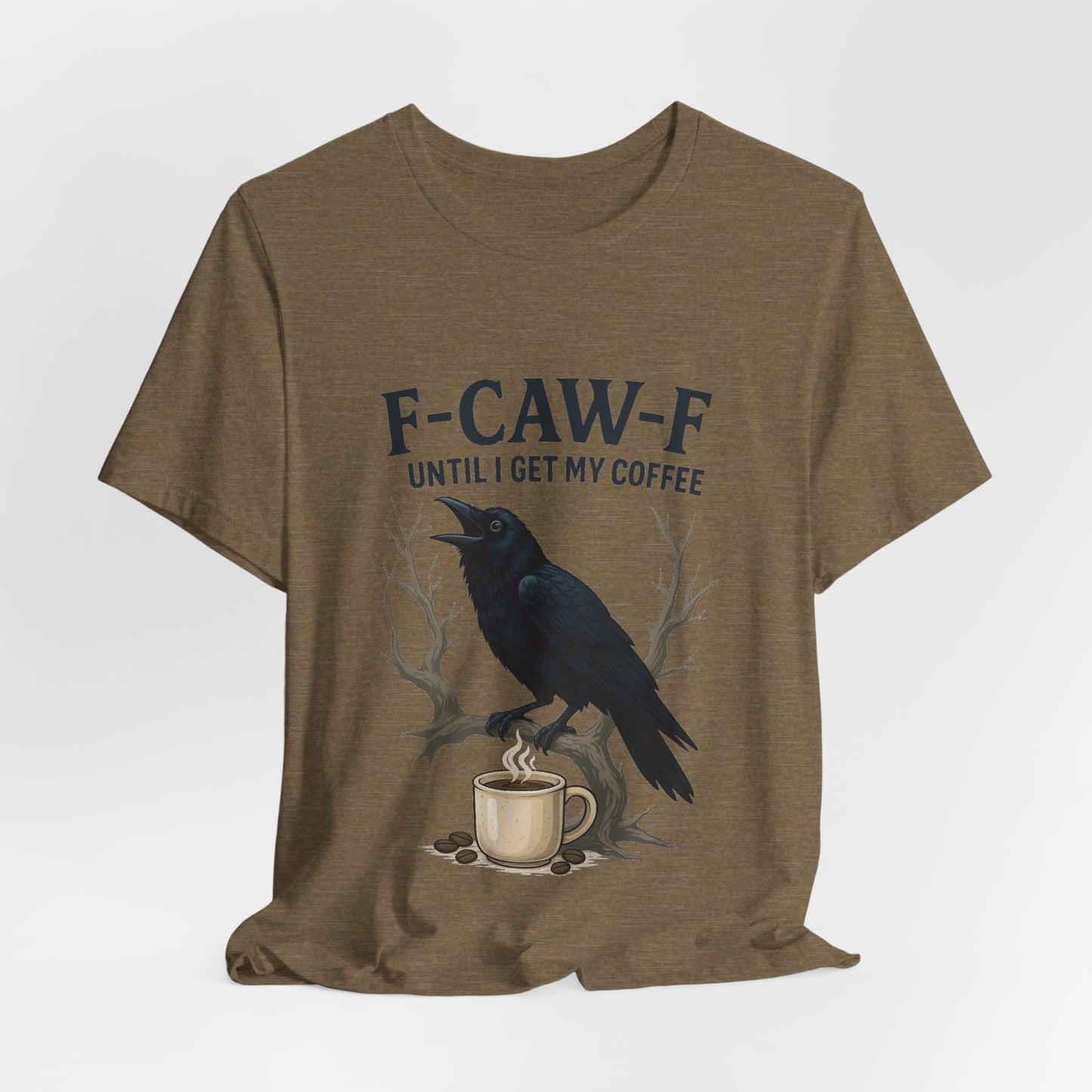 Coffee Lover's Tee, Unisex T-Shirt, Funny Gift, Crow Graphic Tee, Coffee Enthusiast Shirt, Unique Coffee Apparel