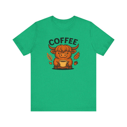 Coffee Lover’s Unisex Tee | Cute Cow Design | Perfect for Casual Gatherings, Birthdays, Coffee Lovers, Gifts