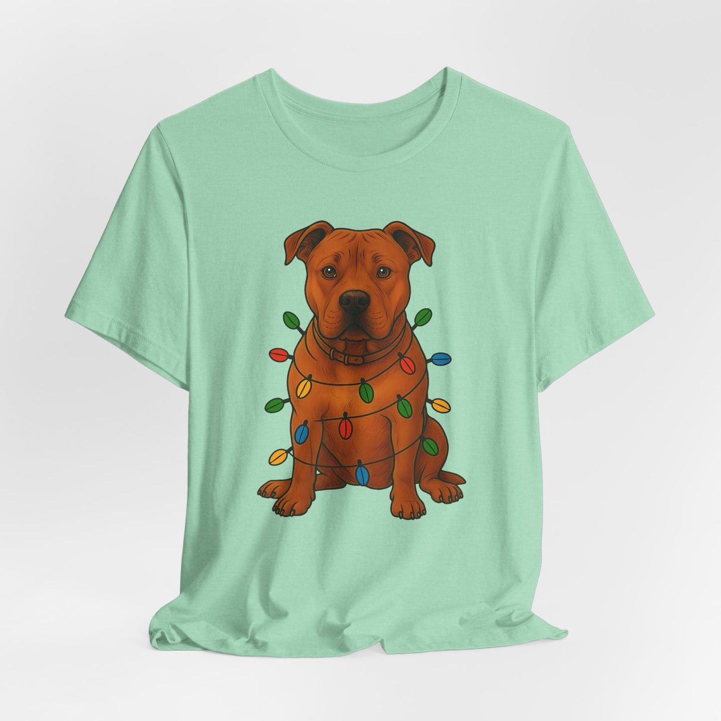 Festive Dog Lover Tee, Holiday T-Shirt, Pet Owner Gift, Christmas Apparel, Unisex Short Sleeve Shirt, Cute Dog Shirt