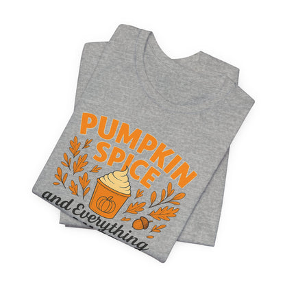 Pumpkin Spice Short Sleeve Tee | Fall Fashion, Cozy Vibes, Coffee Lovers, Gift for Her, Autumn Essentials