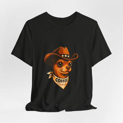 Cowboy Coffee Graphic Tee, Unisex T-Shirt, Funny Coffee Lover Gift, Casual Wear, Coffee Shop Merch