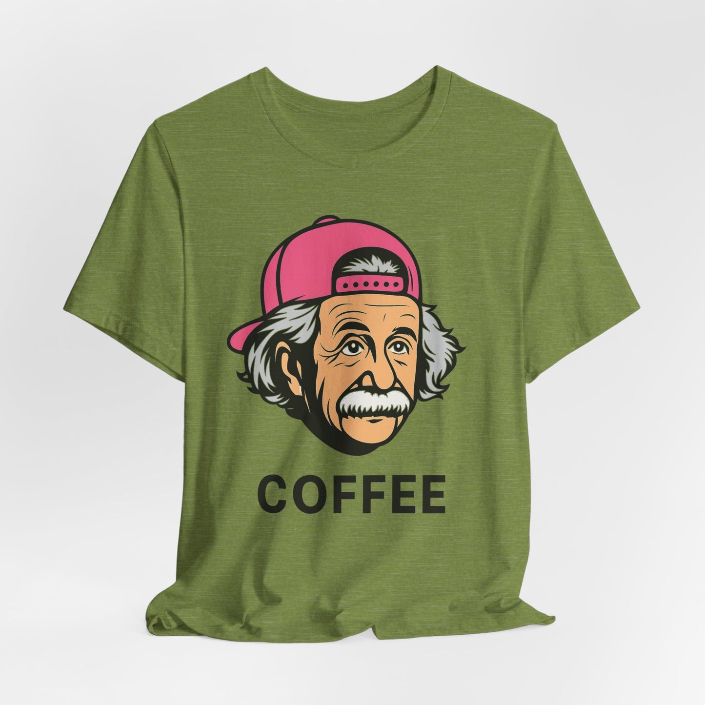 Funny Einstein Coffee Tee, Unisex Short Sleeve Shirt, Great for Coffee Lovers, Gift for Dad, Cute & Quirky Apparel