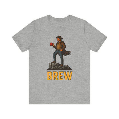 Brew Adventure Tee: Vintage Graphic Unisex Shirt, Coffee Lover Gift, Casual Wear, Hiking Apparel, Men's & Women's Fashion