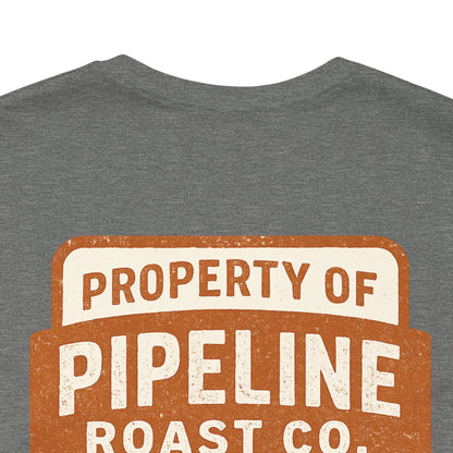 Rusty Vintage Pipeline Roast Co. Industrial Seal Tee – Rugged Workwear Style Coffee Shirt