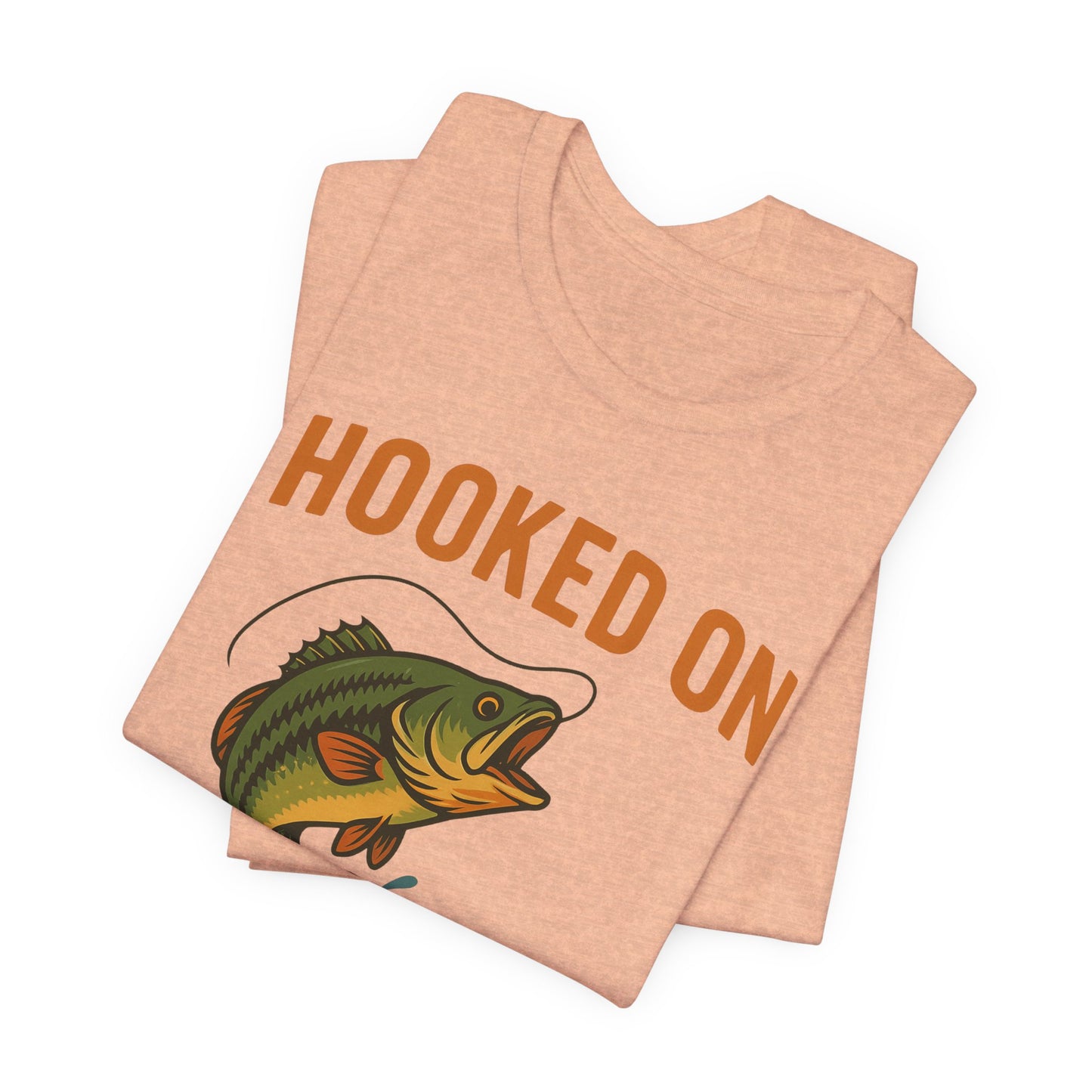 Hooked on Coffee Fishing Tee | Unisex Jersey Short Sleeve T-Shirt, Great for Outdoors, Gifts for Fishermen, Coffee Lovers, Casual Wear