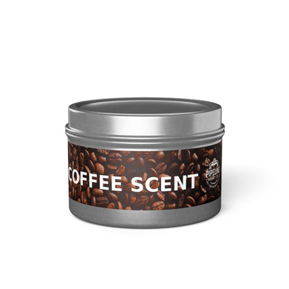 Pipeline Roast Co. Coffee-Scented Tin Candle | Hand-Poured Soy Wax, Cozy Gift for Coffee Lovers
