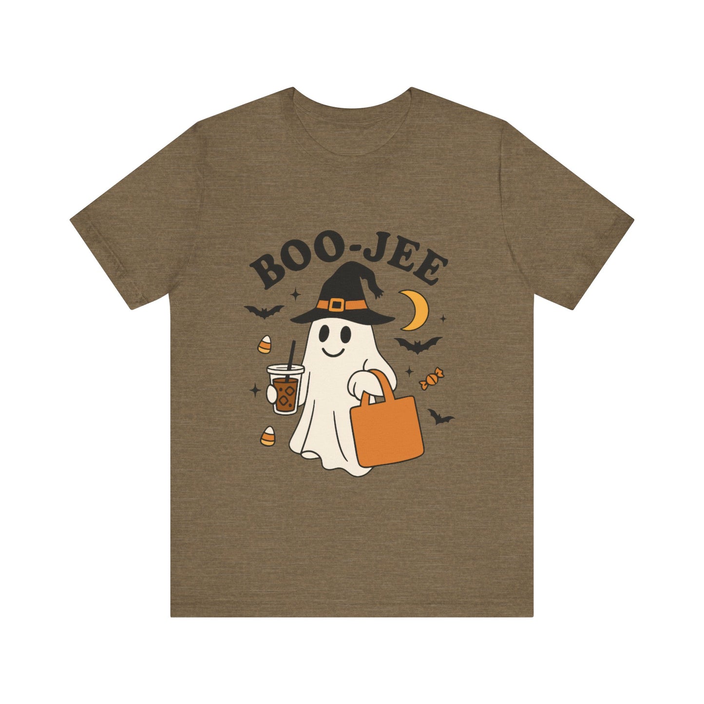 Boo-Jee Coffee Ghost Halloween T-Shirt – Funny Spooky Brew Tee for Coffee Lovers